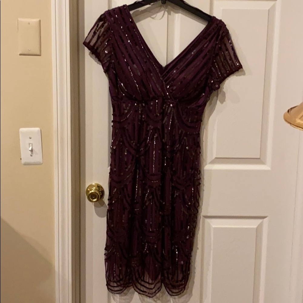 v-neck sequin dress